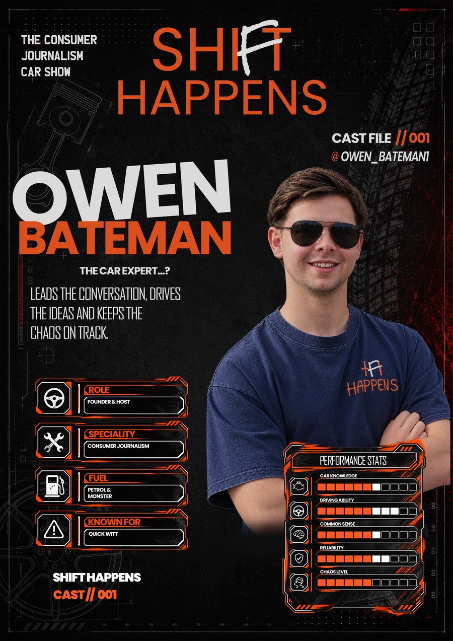 Owen Bateman — Shift Happens cast poster, Founder & Host